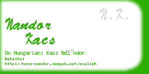 nandor kacs business card